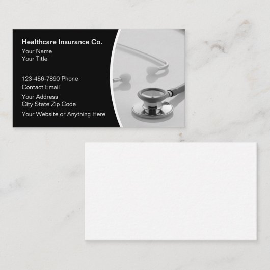 ヘルスケア医療ビジネス訪問カード 名刺 (正面/裏面)