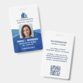 ヘルスケア医療ロゴブルーDNAフォトナースID バッジ (正面＆裏面)