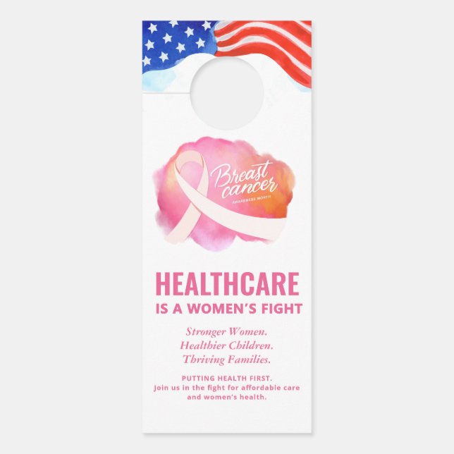 ヘルスケア女性の戦い認識度資金調達者2026 ドアノブサイン (正面)