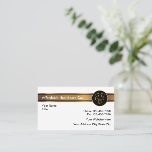 ヘルスケア手頃クラスの名刺 名刺 (スタンド正面)