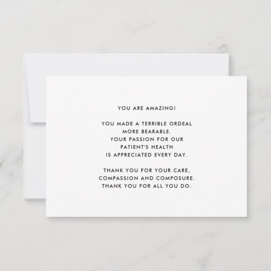 ヘルスケア救ヒーロの命の聴診器ナース サンキューカード (裏面)