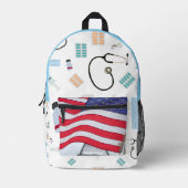 ヘルスケア米国国旗Medical Backpack プリントバックパック (正面)