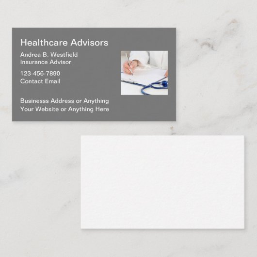 ヘルスケア・メディケア・アドバイザーのビジネス・カード 名刺 (正面/裏面)