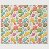 ヘルスケア&薬局リーフボホカラーカプセル ラッピングペーパー (フラット)