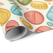 ヘルスケア&薬局リーフボホカラーカプセル ラッピングペーパー (ロールコーナー)