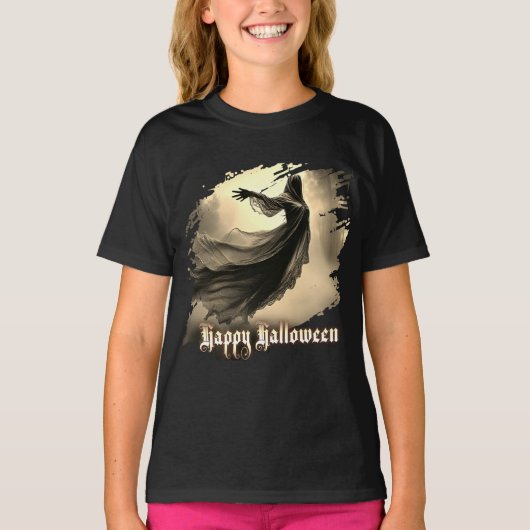 ヘルスケープの黒人女性幽霊- Halloween Tシャツ (正面)