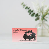 ヘルスコンセプトパズルピースコーラルグラデーションテンプレート 名刺 (スタンド正面)