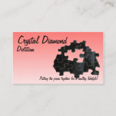 ヘルスコンセプトパズルピースコーラルグラデーションテンプレート 名刺 (正面)