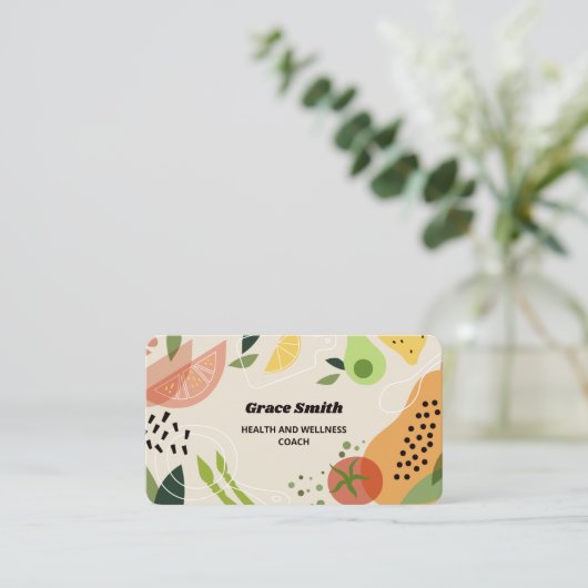 ヘルスコーチ栄養士 名刺 (スタンド正面)