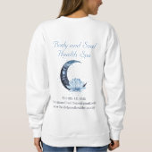 ヘルススパビジネスブルーロータスフラワームーン スウェットシャツ (裏面)