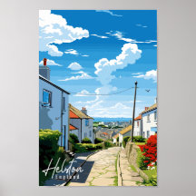 ヘルストンイングランドヴィンテージ旅行イラストレーション