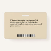 ヘルスナース病院サービスカスタムの写真ID バッジ (裏面)