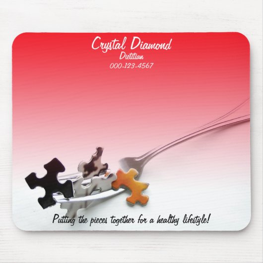 ヘルスパズルコンセプトレッドグラデーションテンプレート マウスパッド (正面)