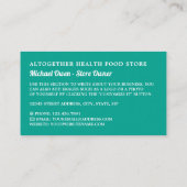 ヘルスフードストアのロゴ 名刺 (裏面)