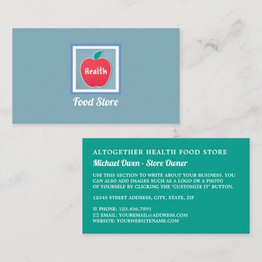 ヘルスフードストアのロゴ 名刺 (正面/裏面)