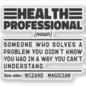 ヘルスプロフェッショナル名詞定義クール皮肉 シール (正面)