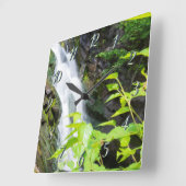 ヘルズゲートキャニオン滝 スクエア壁時計 (傾斜)