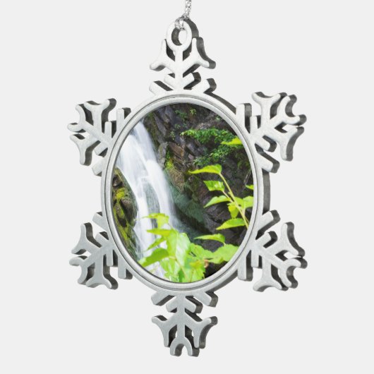 ヘルズゲートキャニオン滝 スノーフレークピューターオーナメント (右)