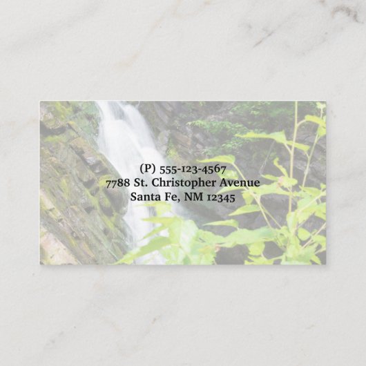 ヘルズゲートキャニオン滝 名刺 (裏面)