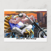 ヘルズターキーおもしろい感謝祭ハーレーティー&ギフト シーズンポストカード (正面)