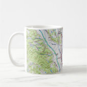 ヘルズバーグ，カリフォルニアの地図 コーヒーマグカップ (左)