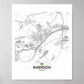 ヘルソン ウクライナ 地図 旗 ポスター (正面)