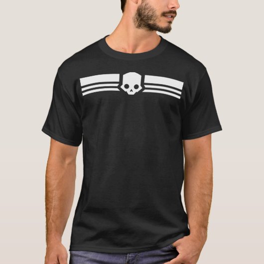 ヘルダイバーチェストエンブレム – 白 Tシャツ (正面)
