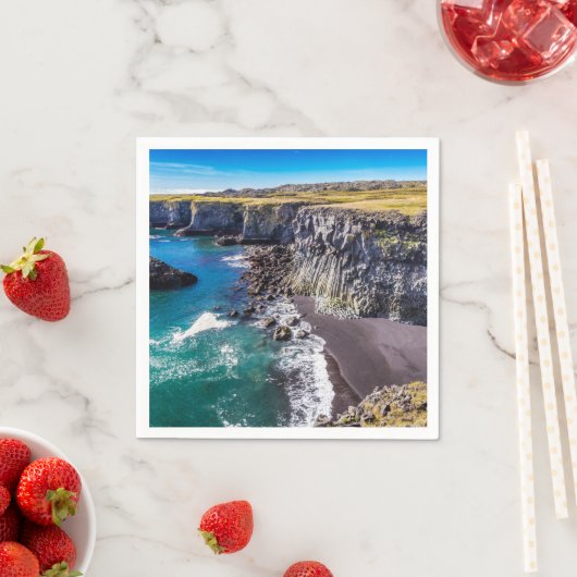 ヘルナハウン海岸，アイスランド スタンダードカクテルナプキン (インサイチュ)