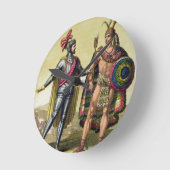 ヘルナンド諸島の出会い（1485年～1547年） ラウンド壁時計 (傾斜)