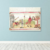 ヘルナンド・コルテスとモンテスマの会合 キャンバスプリント (インサイチュ (ウッドフロア))