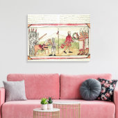 ヘルナンド・コルテスとモンテスマの会合 キャンバスプリント (インサイチュ (リビング))