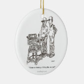 ヘルニアの漫画のオーナメント(の正方形円形、楕円形) セラミックオーナメント (右)