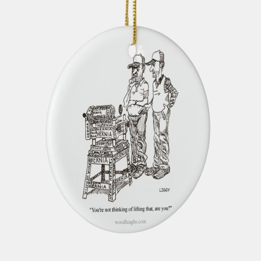 ヘルニアの漫画のオーナメント(の正方形円形、楕円形) セラミックオーナメント (右)