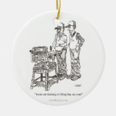 ヘルニアの漫画のオーナメント(の正方形円形、楕円形) セラミックオーナメント (正面)