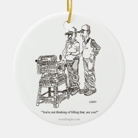 ヘルニアの漫画のオーナメント(の正方形円形、楕円形) セラミックオーナメント (正面)