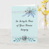 ヘルニア手術カードが緑に花で飾れる カード (黄色い花)