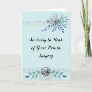 ヘルニア手術カードが緑に花で飾れる カード