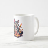 ヘルハウンドハスキー犬 コーヒーマグカップ (正面右)