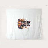 ヘルハウンドハスキー犬 タペストリー (正面(横))