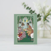 ヘルパー付き糸ヴィンテージアールヌーボー ポストカード (スタンド正面)