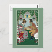 ヘルパー付き糸ヴィンテージアールヌーボー ポストカード (正面/裏面)