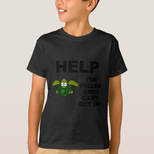 ヘルプ 落ちた 上がれない -逆さまカメ Tシャツ (正面)