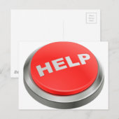 ヘルプ - 赤ボタン ポストカード (正面/裏面)