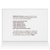 ヘルベスデプロヴァンスレシピグリーティングカード (内部横(上))