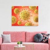 ヘルペスウイルスの顕微鏡的見解1 キャンバスプリント (インサイチュ (リビング))