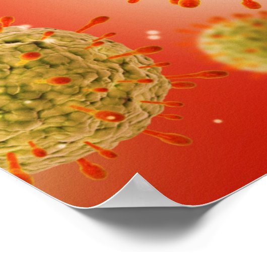 ヘルペスウイルスの顕微鏡的見解1 ポスター (角)