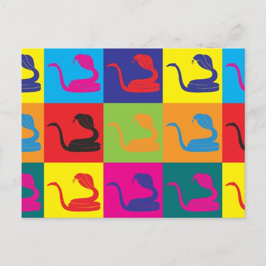 ヘルペトロジーポップ・アートのアート ポストカード (正面)