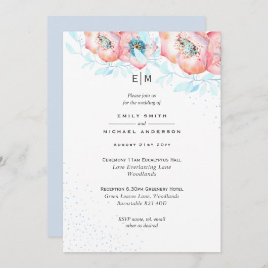 ヘルボアブルーダスティーバラウェディングレセプション (正面/裏面)