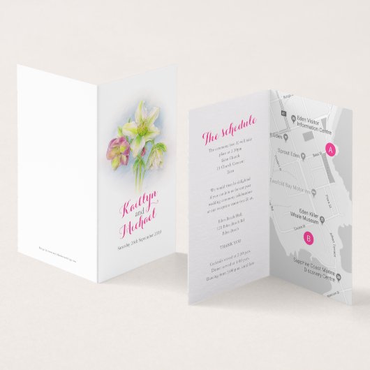 ヘルボア結婚アートの詳細ゲストスケジュールマップ (内部&外部)