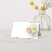 ヘルボア·ウォーターカラー·ア結婚ートのゲスト·座席表 プレイスカード (裏面)